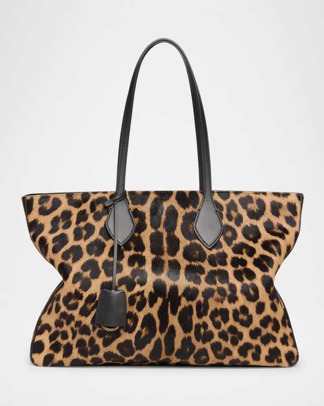 Star Leopard Horse Hair Tote Bag